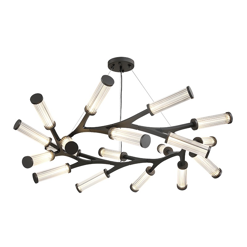 Люстра Cylinder Branches Chandelier Ring Black Черный Прозрачный Люстра Cylinder Branches Chandelier Ring Black Черный Прозрачный в Барнауле | Loft Concept
