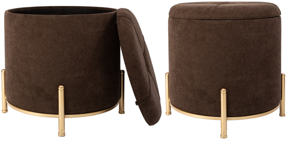 Пуф Gold Legs коричневый Пуф Gold Legs коричневый - Loft-Concept в Барнауле