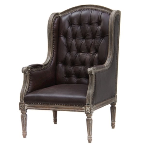Кожаное кресло English Wingback chair  в Барнауле | Loft Concept 