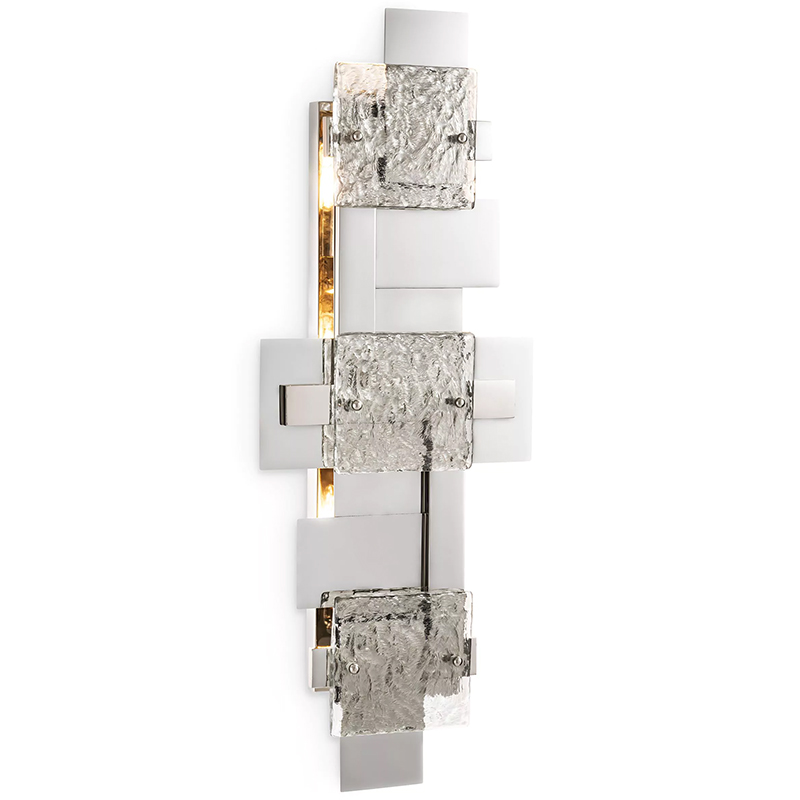 Бра Eichholtz Wall Lamp Langham Nickel Прозрачное Стекло Никель Бра Eichholtz Wall Lamp Langham Nickel Прозрачное Стекло Никель в Барнауле | Loft Concept
