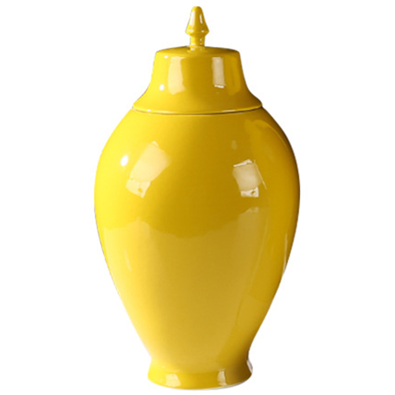 Ваза с крышкой Ceramic Yellow Vase Желтый Ваза с крышкой Ceramic Yellow Vase Желтый в Барнауле | Loft Concept