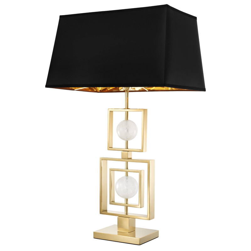 Настольная лампа Eichholtz Table Lamp Avola Золотой Черный Прозрачный белый Настольная лампа Eichholtz Table Lamp Avola Золотой Черный Прозрачный белый в Барнауле | Loft Concept