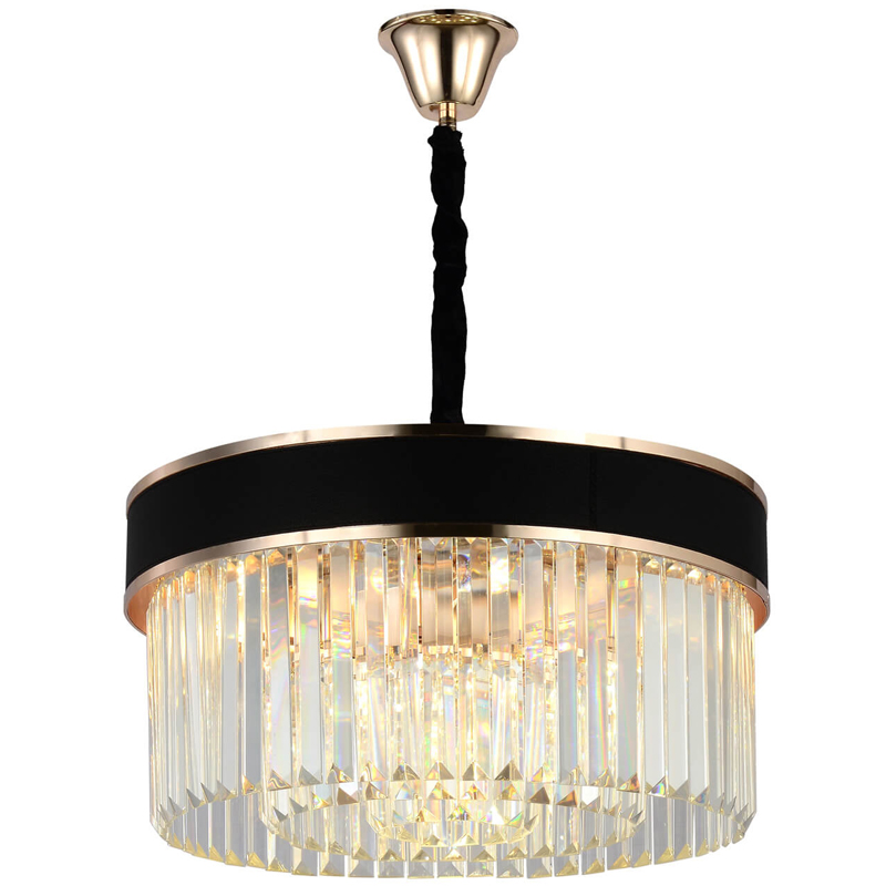 Люстра  Holi Elegant With Golden Line light D 50 Черный Прозрачное Стекло в Барнауле | Loft Concept 
