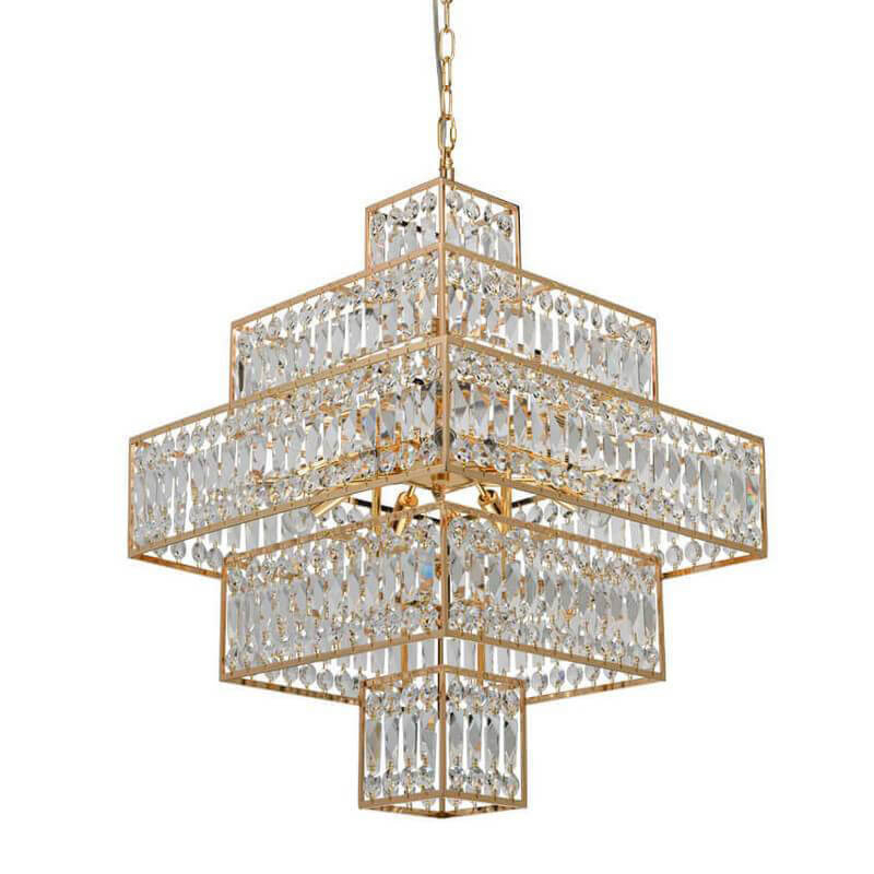 Люстра Crystal Inserts Lamp 16 Прозрачное Стекло Золотой Люстра Crystal Inserts Lamp 16 Прозрачное Стекло Золотой в Барнауле | Loft Concept