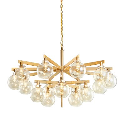 Люстра Carmella Globe PENDANT 15 Латунь Янтарь (Amber) в Барнауле | Loft Concept 