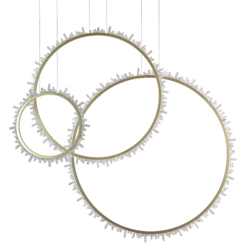 Люстра три кольца Vertical Crystal Gold Rings Chandelier Золотой Белый Люстра три кольца Vertical Crystal Gold Rings Chandelier Золотой Белый в Барнауле | Loft Concept