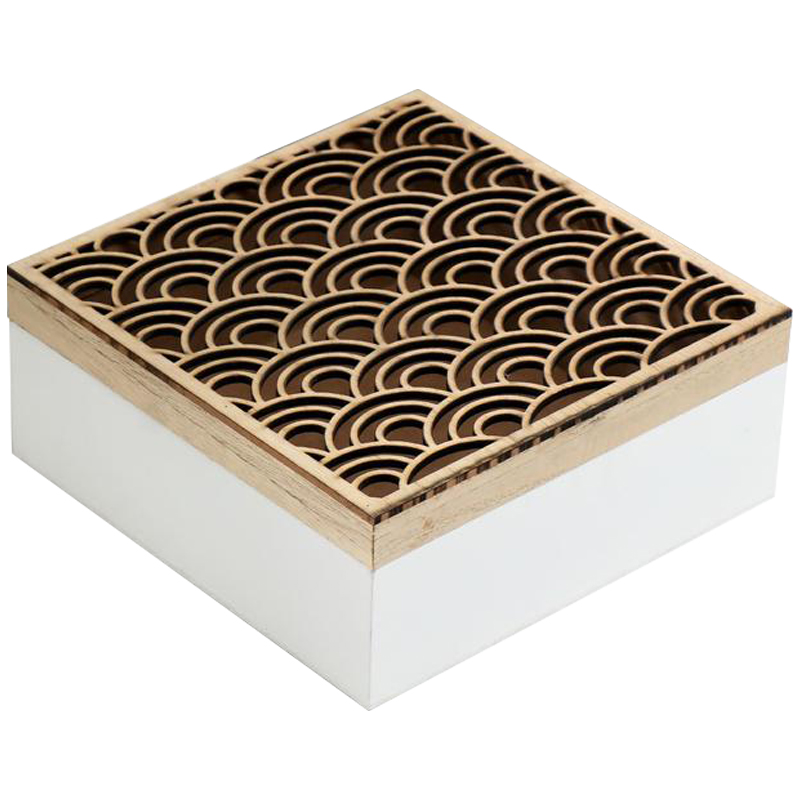 Шкатулка Scales Pattern Box Древесина Белый Шкатулка Scales Pattern Box Древесина Белый в Барнауле | Loft Concept