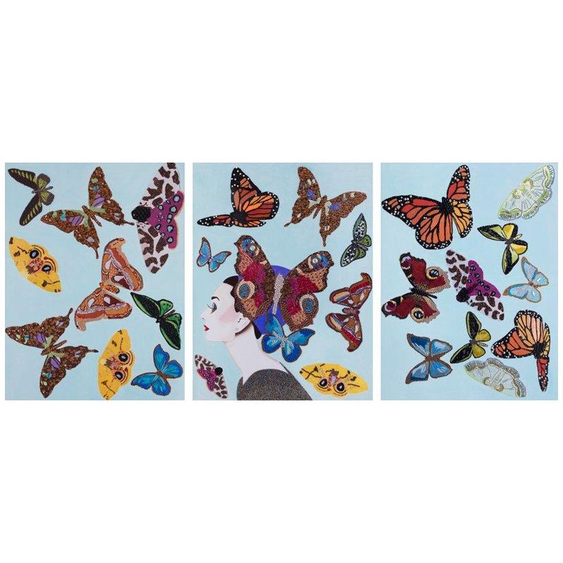 Картина Audrey with Swarming Butterflies Triptych Мульти Картина Audrey with Swarming Butterflies Triptych Мульти в Барнауле | Loft Concept