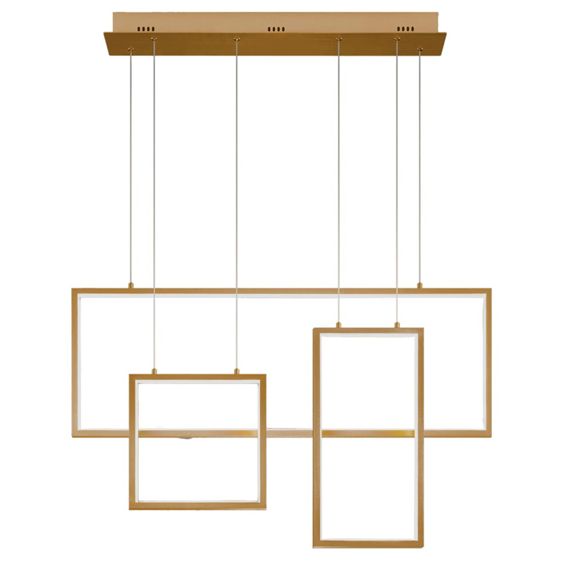Люстра Rectangle Geometry Chandelier Gold 3 Золотой Люстра Rectangle Geometry Chandelier Gold 3 Золотой в Барнауле | Loft Concept