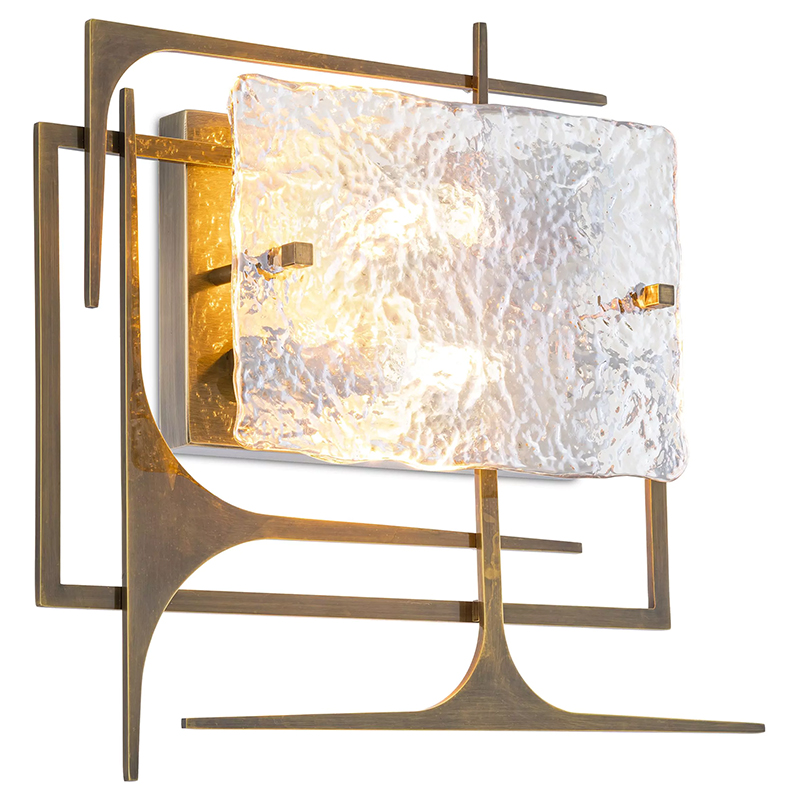 Бра Eichholtz Wall Lamp Zeno Прозрачное Стекло Латунь Бра Eichholtz Wall Lamp Zeno Прозрачное Стекло Латунь в Барнауле | Loft Concept