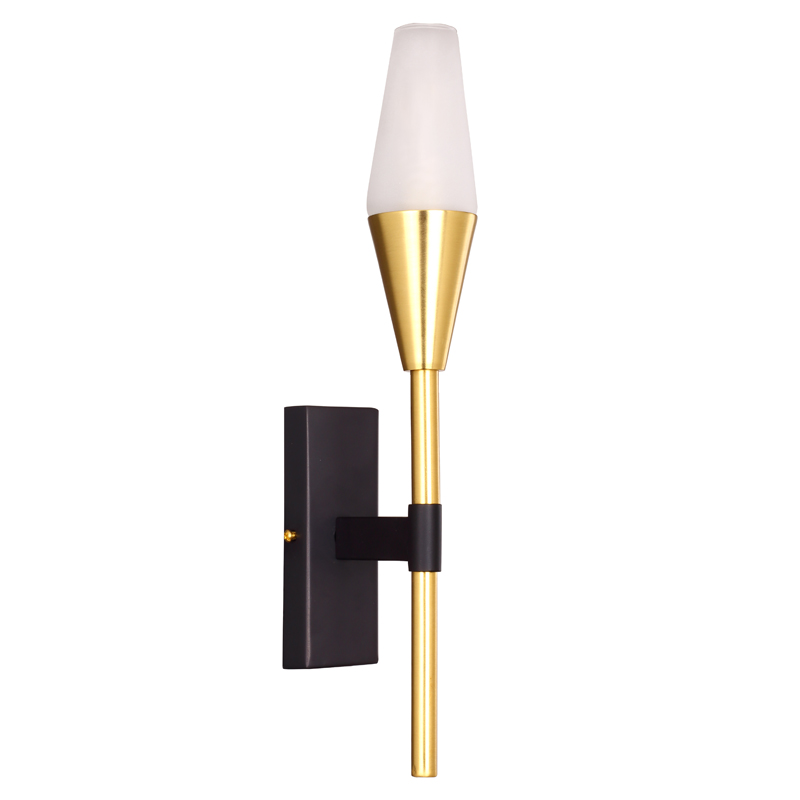 Бра Paulette Sconce Латунь Серый Белое матовое стекло Бра Paulette Sconce Латунь Серый Белое матовое стекло в Барнауле | Loft Concept