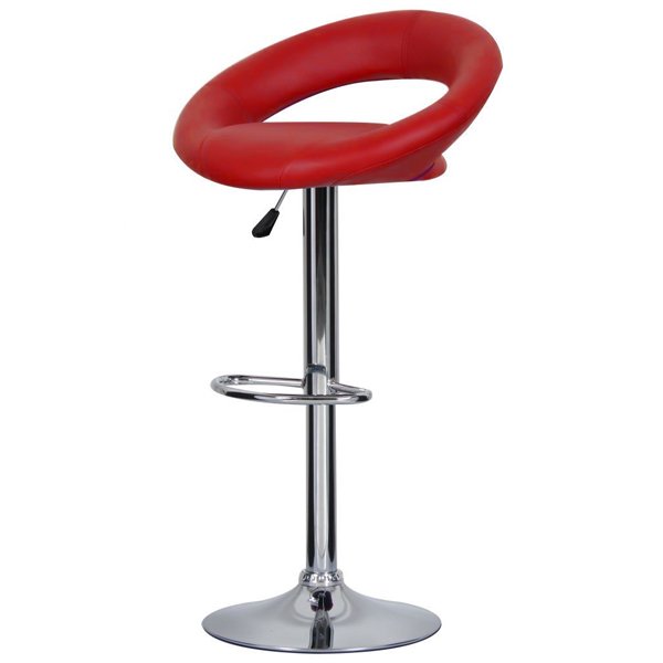 Барный стул Ring Dark Red Хром Красный Барный стул Ring Dark Red Хром Красный в Барнауле | Loft Concept