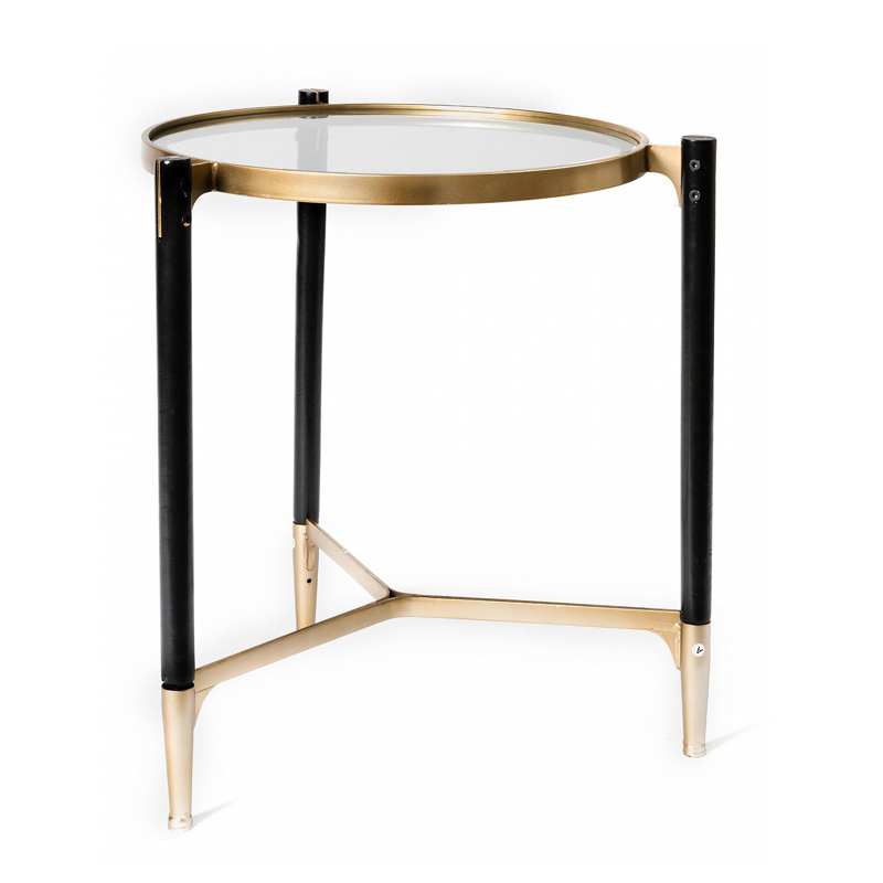 Приставной столик Black & Gold Table round Черный матовое золото Приставной столик Black & Gold Table round Черный матовое золото в Барнауле | Loft Concept