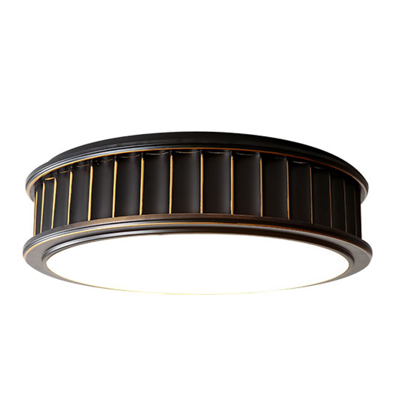 Потолочный светильник Drum Ceiling Lamp Темная бронза Белый Латунь Потолочный светильник Drum Ceiling Lamp Темная бронза Белый Латунь в Барнауле | Loft Concept