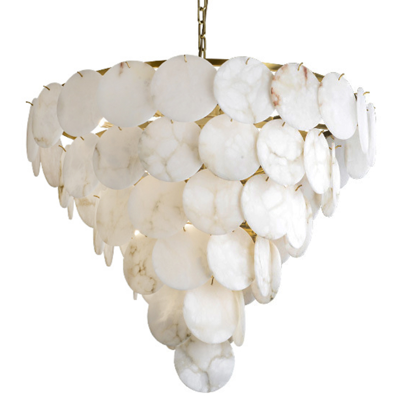 Люстра Letizia Marble Tiered Chandelier Латунь Белый Мрамор Bianco Люстра Letizia Marble Tiered Chandelier Латунь Белый Мрамор Bianco в Барнауле | Loft Concept