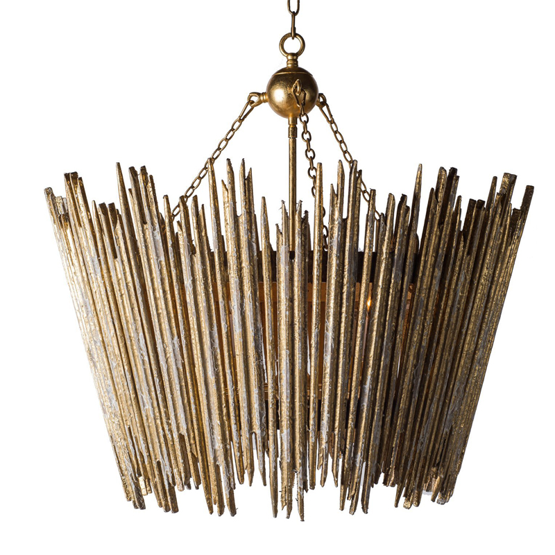 Люстра Ragna Golden Wooden Rods Chandelier Золотой Люстра Ragna Golden Wooden Rods Chandelier Золотой в Барнауле | Loft Concept