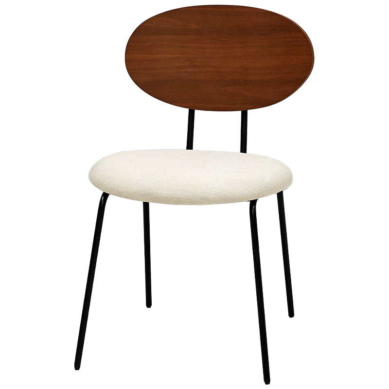 Стул на металлических ножках с деревянной спинкой Ram Loft Chair Черный Коричневый ivory ( слоновая кость ) Стул на металлических ножках с деревянной спинкой Ram Loft Chair Черный Коричневый ivory ( слоновая кость ) в Барнауле | Loft Concept