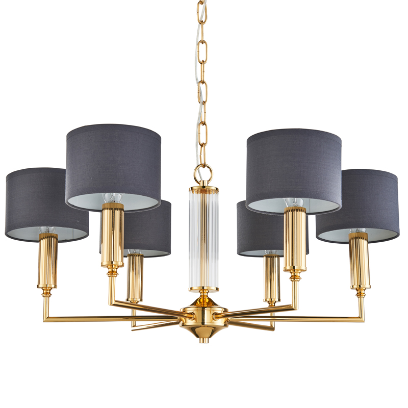 Люстра Laurent Chandelier grey 66 Глянцевое золото Серый Прозрачный Люстра Laurent Chandelier grey 66 Глянцевое золото Серый Прозрачный в Барнауле | Loft Concept