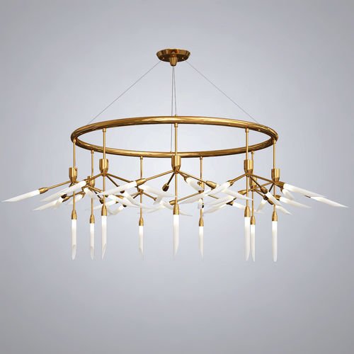 Люстра Spur Ring Chandelier Латунь Белый Люстра Spur Ring Chandelier Латунь Белый в Барнауле | Loft Concept
