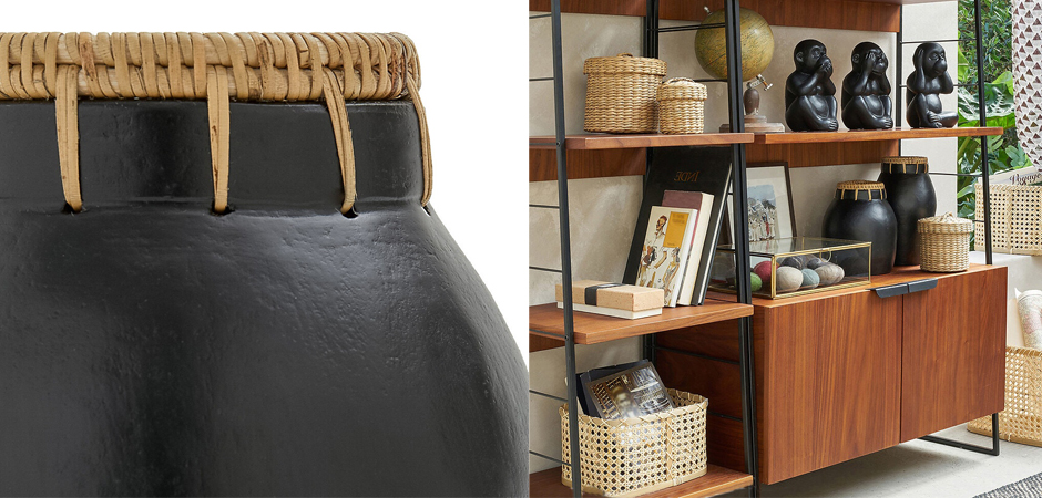 Ваза Ceramic Vase & Rattan D17 Ваза Ceramic Vase & Rattan D17 - Loft-Concept в Барнауле