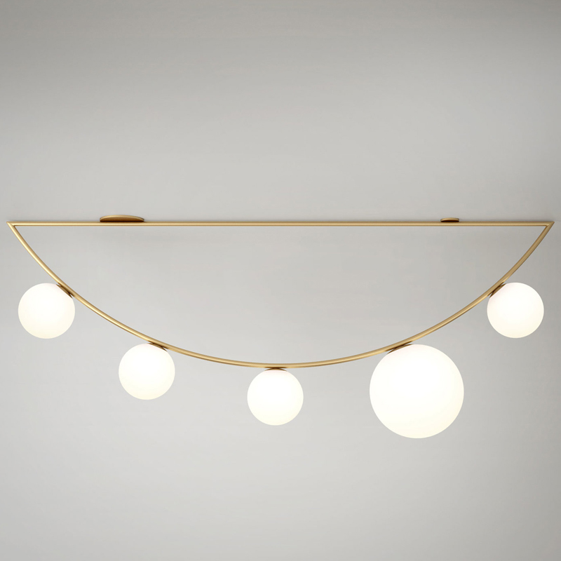 Потолочный светильник Atelier Areti Girlande Ceiling Crescent 5 Латунь Белый Потолочный светильник Atelier Areti Girlande Ceiling Crescent 5 Латунь Белый в Барнауле | Loft Concept