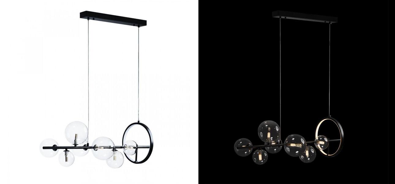 Линейная Светодиодная люстра Прозрачное Стекло IONA Сhandelier 90 см - фото №1