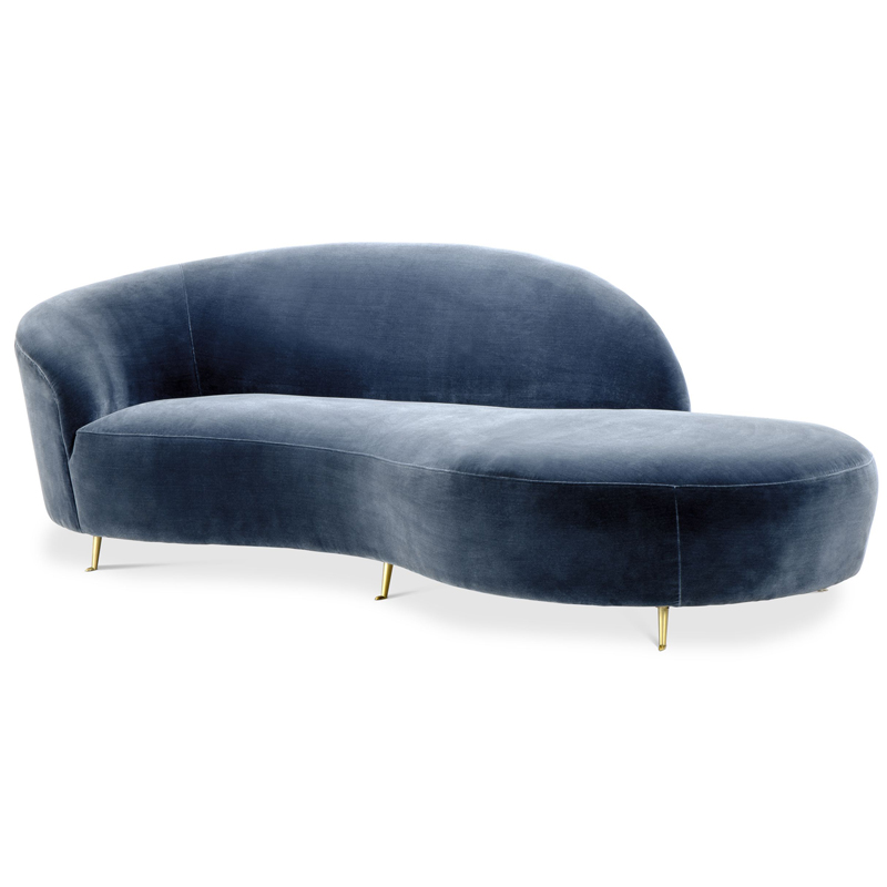 Кушетка Eichholtz Sofa Khan Синий Латунь Кушетка Eichholtz Sofa Khan Синий Латунь в Барнауле | Loft Concept