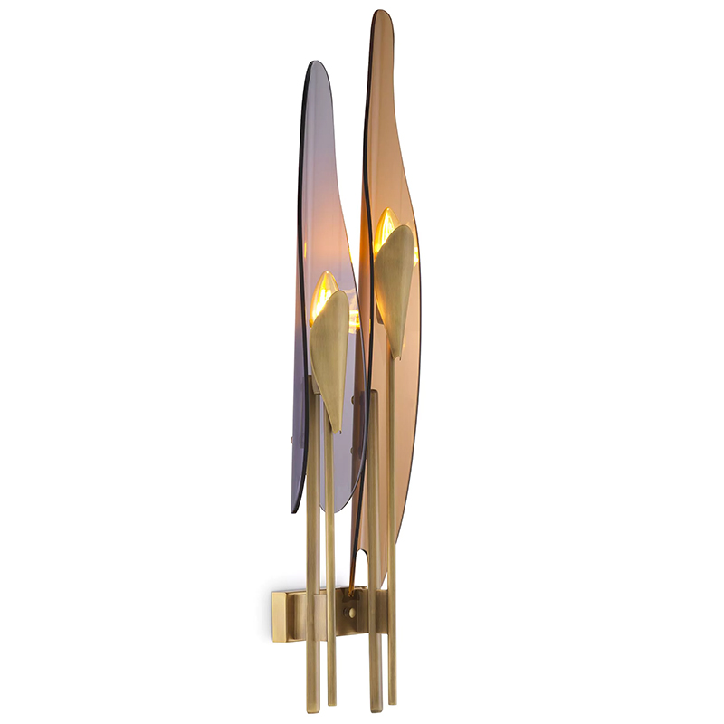 Бра Eichholtz Wall Lamp Sky Янтарный Стекло Смок Латунь Бра Eichholtz Wall Lamp Sky Янтарный Стекло Смок Латунь в Барнауле | Loft Concept