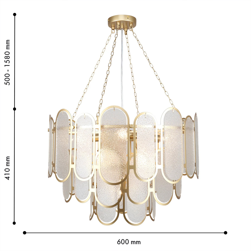 Люстра с многослойным эффектом из овальных элементов из непрозрачного стекла Conformation в Барнауле