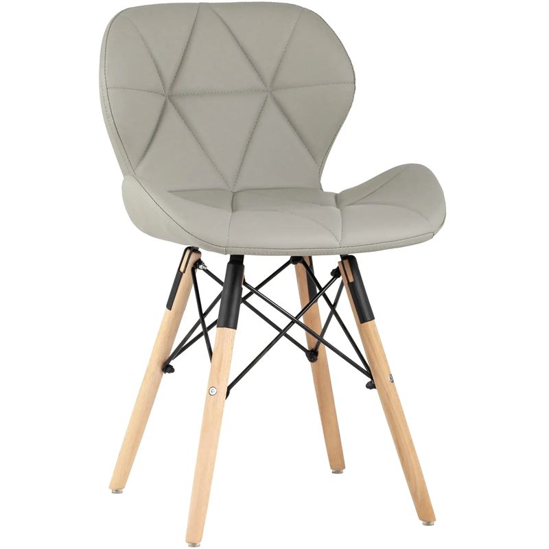 Стул Jeroen Chair Серая Экокожа Серый Древесина Черный в Барнауле | Loft Concept 