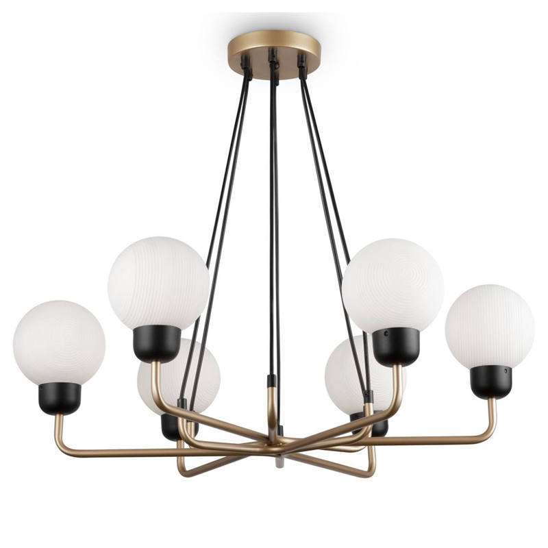 Люстра Andresa Chandelier 6 Balls Золотой Белое матовое стекло Люстра Andresa Chandelier 6 Balls Золотой Белое матовое стекло в Барнауле | Loft Concept