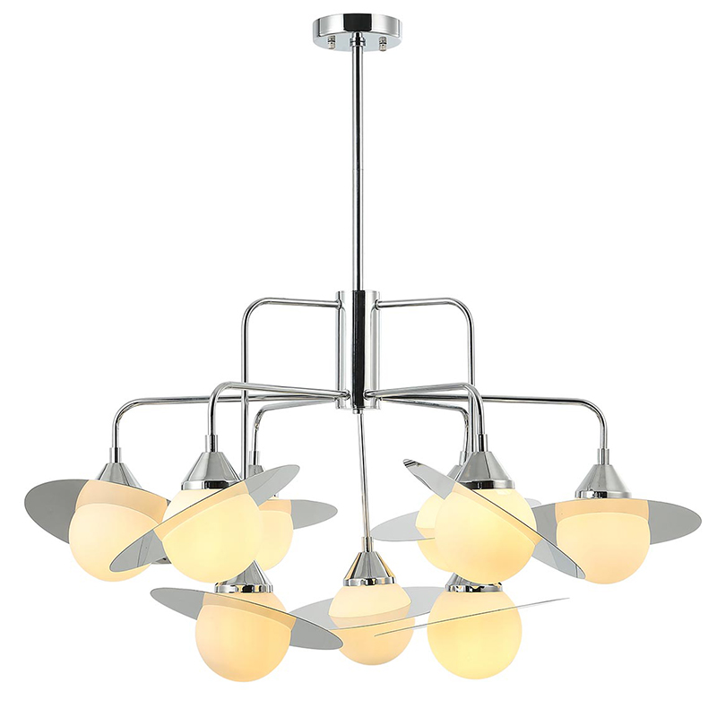 Люстра Phainon Chrome Chandelier 9 Хром Белый в Барнауле | Loft Concept 