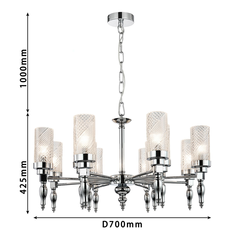 Люстра цвета хром Balusters D70 см в Барнауле
