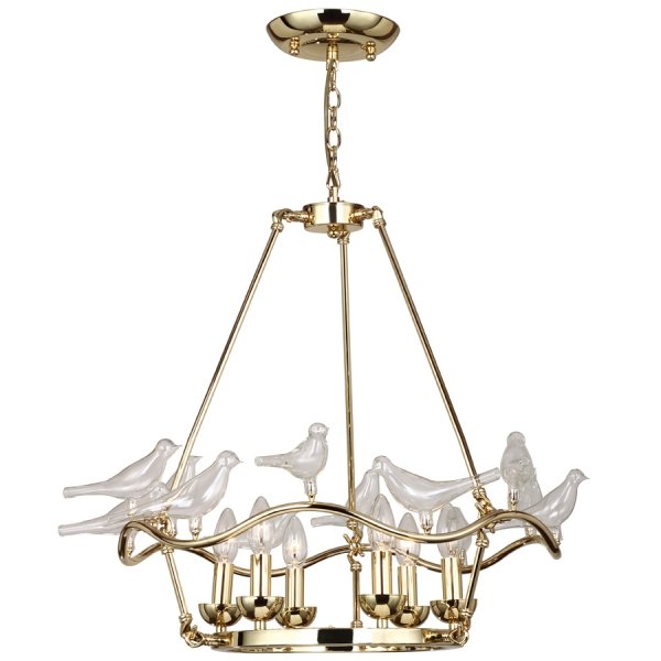 Люстра Dove Chandelier Glass Bird 6 Золотой Люстра Dove Chandelier Glass Bird 6 Золотой в Барнауле | Loft Concept