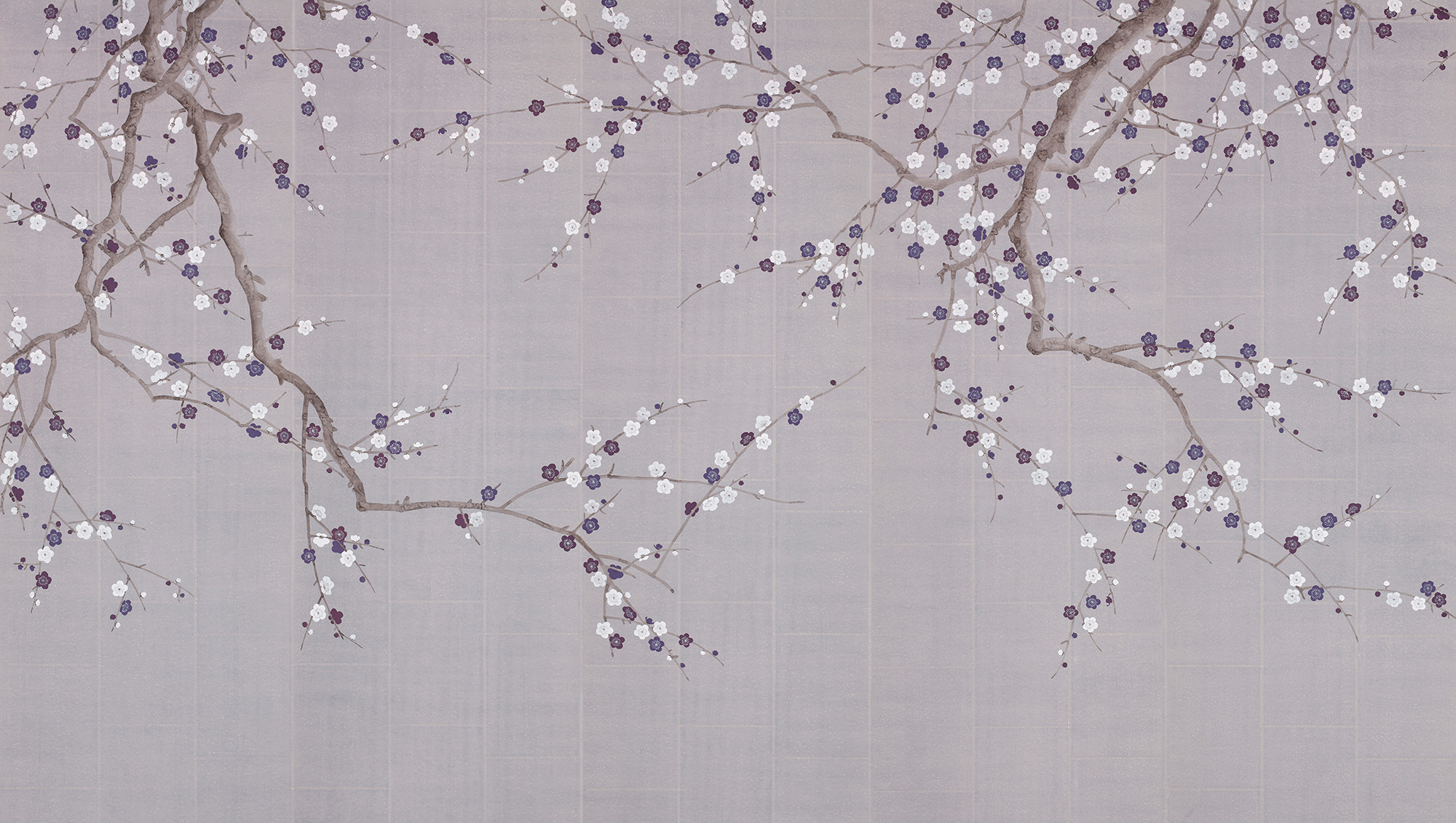 Обои ручная роспись Plum Blossom Lavender on Rich Mauve India tea paper Обои ручная роспись Plum Blossom Lavender on Rich Mauve India tea paper - постер Loft-Concept в Барнауле