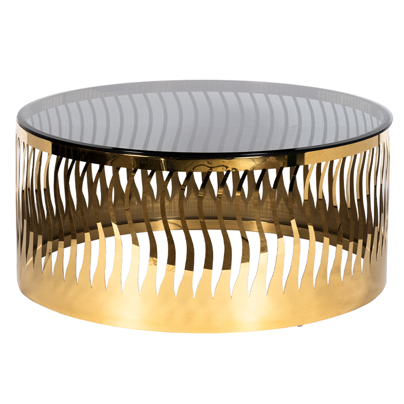 Кофейный стол Emerson Coffee Table Глянцевое золото Стекло Смок Кофейный стол Emerson Coffee Table Глянцевое золото Стекло Смок в Барнауле | Loft Concept