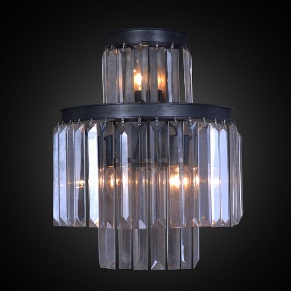 Бра RH 1920s Odeon Clear Glass Fringe Bra - 3 rings Черный Бра RH 1920s Odeon Clear Glass Fringe Bra - 3 rings Черный в Барнауле | Loft Concept