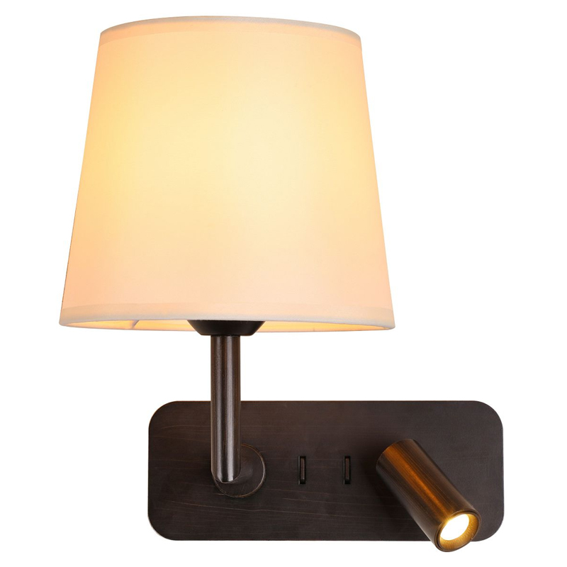 Бра с абажуром Trumpet Lamp Black 2 лампы Черный Белый Бежевый Бра с абажуром Trumpet Lamp Black 2 лампы Черный Белый Бежевый в Барнауле | Loft Concept