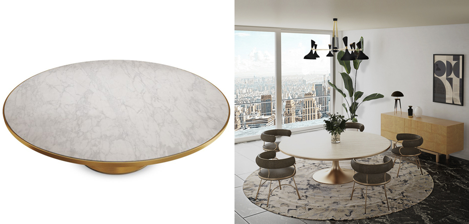 Обеденный стол Marble in Metal Dining Table Обеденный стол Marble in Metal Dining Table - Loft-Concept в Барнауле
