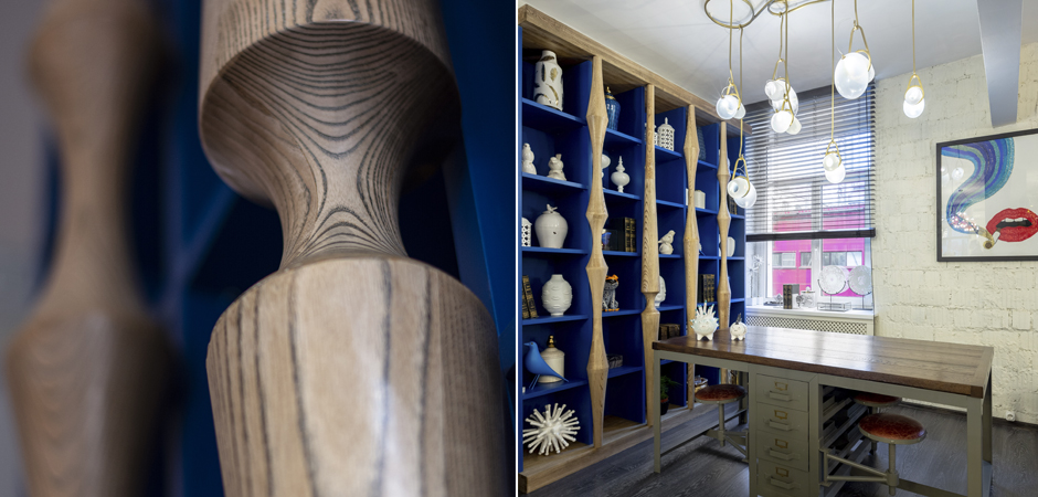 Стеллаж Oak Columns & Blue Стеллаж Oak Columns & Blue - Loft-Concept в Барнауле
