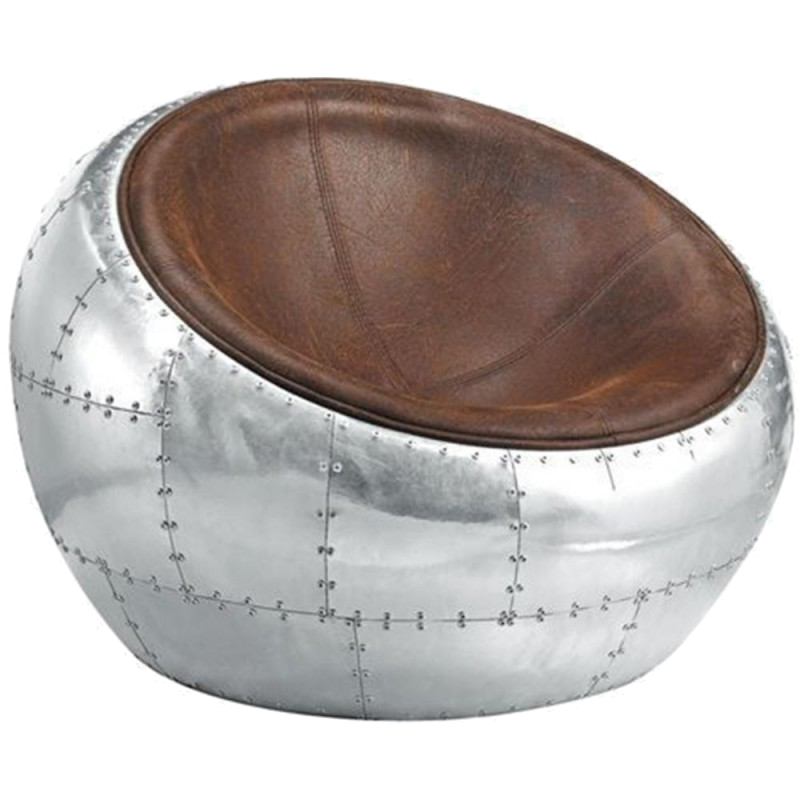 Кресло Aviator Half Dome Chair Коричневый Алюминий Кресло Aviator Half Dome Chair Коричневый Алюминий в Барнауле | Loft Concept
