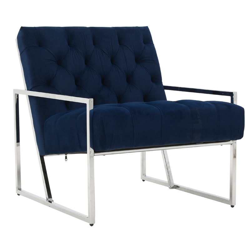 Кресло Ibbie Chair blue Темно-синий Хром Кресло Ibbie Chair blue Темно-синий Хром в Барнауле | Loft Concept