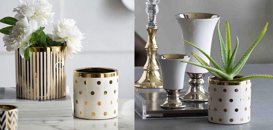 Ваза Gold & White Peas Ваза Gold & White Peas - Loft-Concept в Барнауле