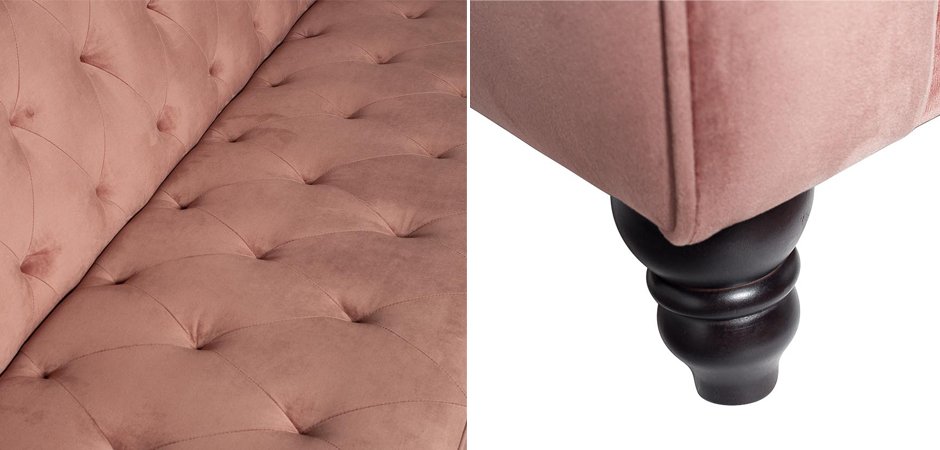 Диван Abbyson Emily Tufted Sofa Pink Диван Abbyson Emily Tufted Sofa Pink - Loft-Concept в Барнауле