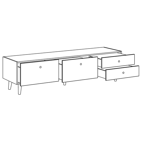 Длинная ТВ-тумба с принтом на ящиках Elise TV Stand Длинная ТВ-тумба с принтом на ящиках Elise TV Stand в Барнауле