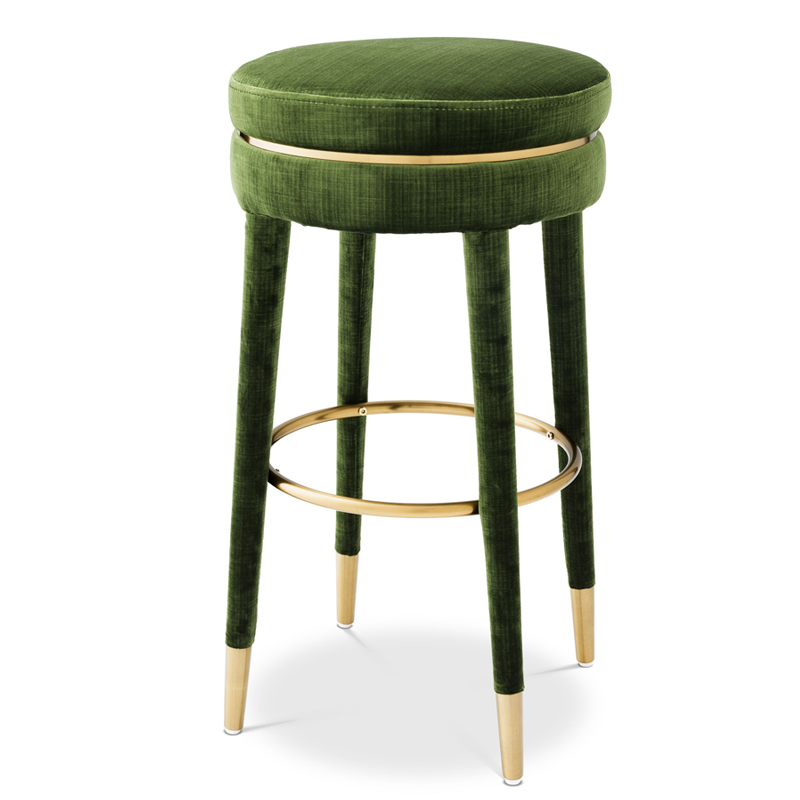Барный стул Eichholtz Bar Stool Parisian green Зеленый Латунь в Барнауле | Loft Concept 