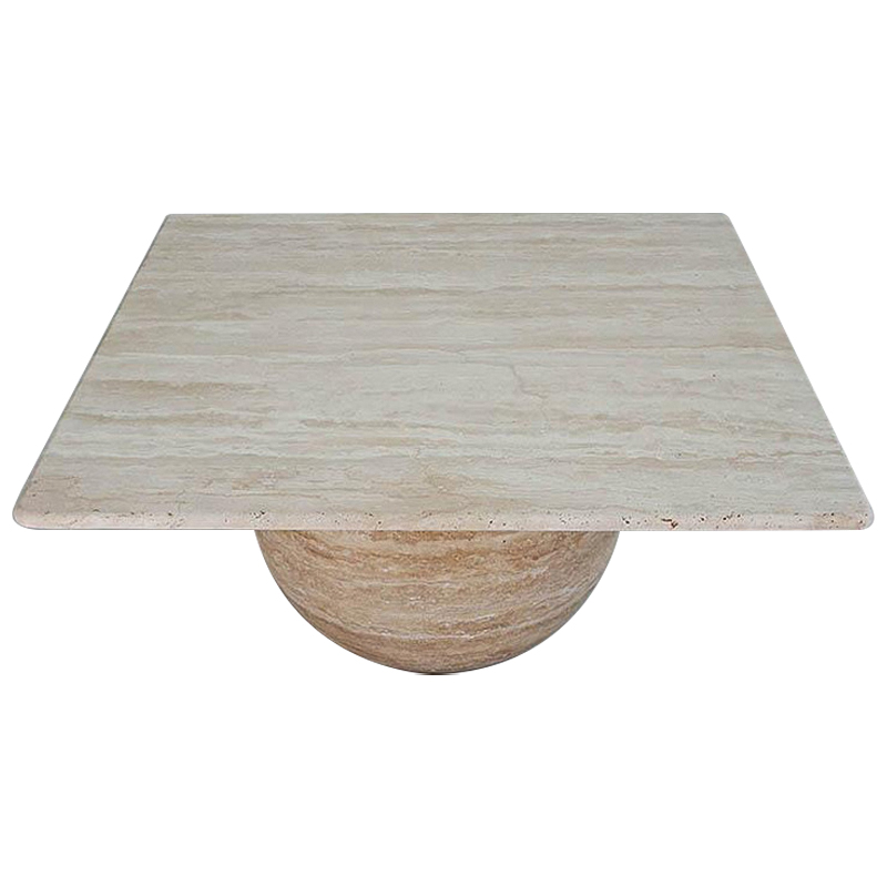Кофейный стол Edna Travertine Coffee Table Коричневый Бежевый в Барнауле | Loft Concept 