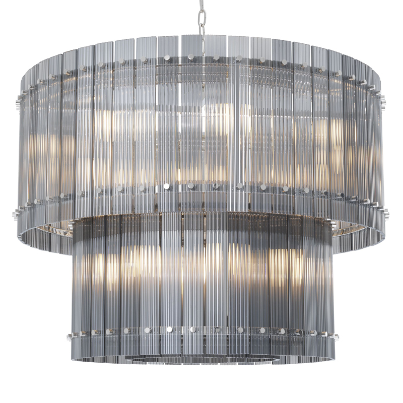 Люстра Eichholtz Chandelier Ruby L smoke Никель Стекло Смок Люстра Eichholtz Chandelier Ruby L smoke Никель Стекло Смок в Барнауле | Loft Concept