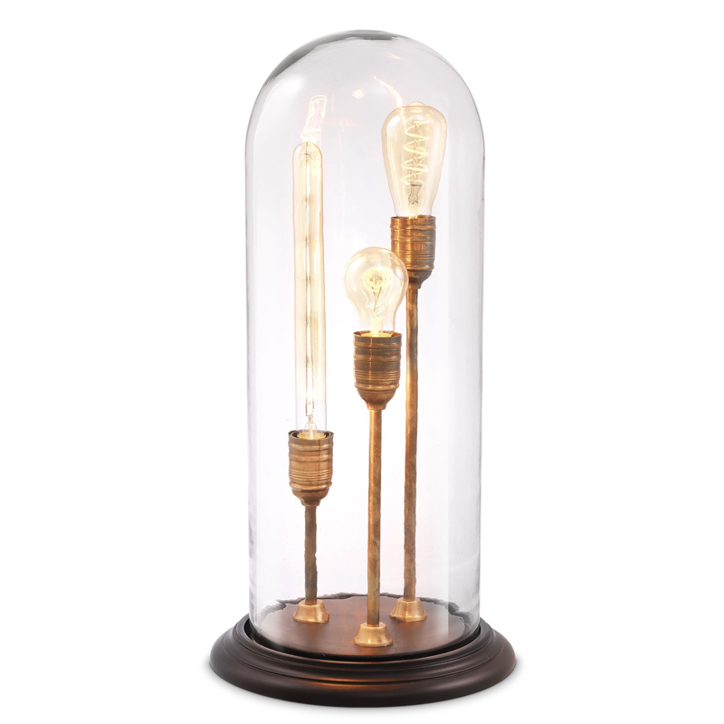 Настольная лампа Eichholtz Table Lamp Spance Черный Винтажная латунь Прозрачный Настольная лампа Eichholtz Table Lamp Spance Черный Винтажная латунь Прозрачный в Барнауле | Loft Concept
