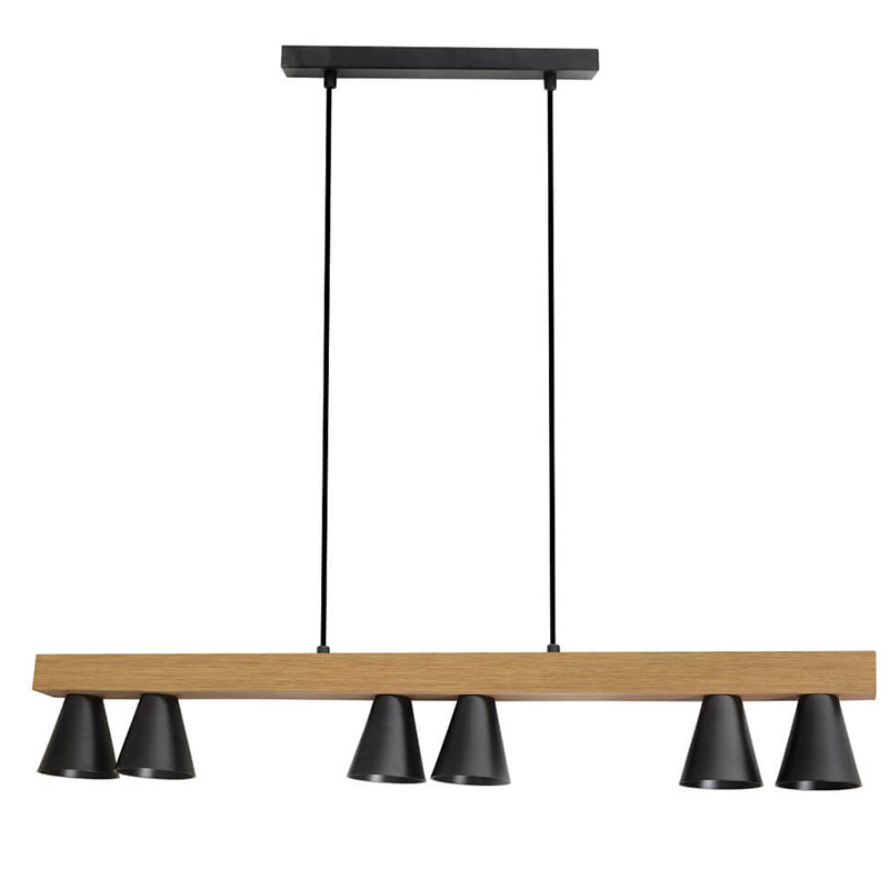 Люстра Marius Cone Linear Chandelier Черный Древесина Люстра Marius Cone Linear Chandelier Черный Древесина в Барнауле | Loft Concept